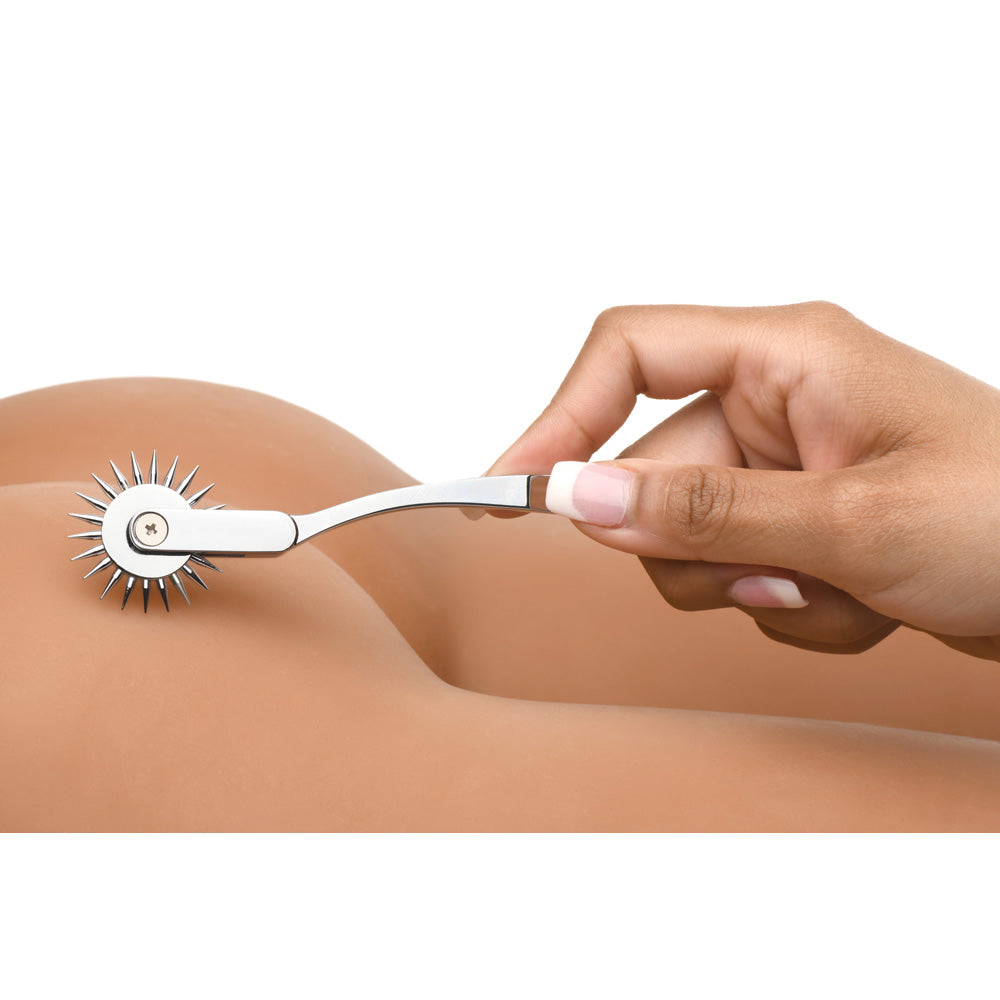 Wartenberg pinwheel sensation toy made of stainless steel.