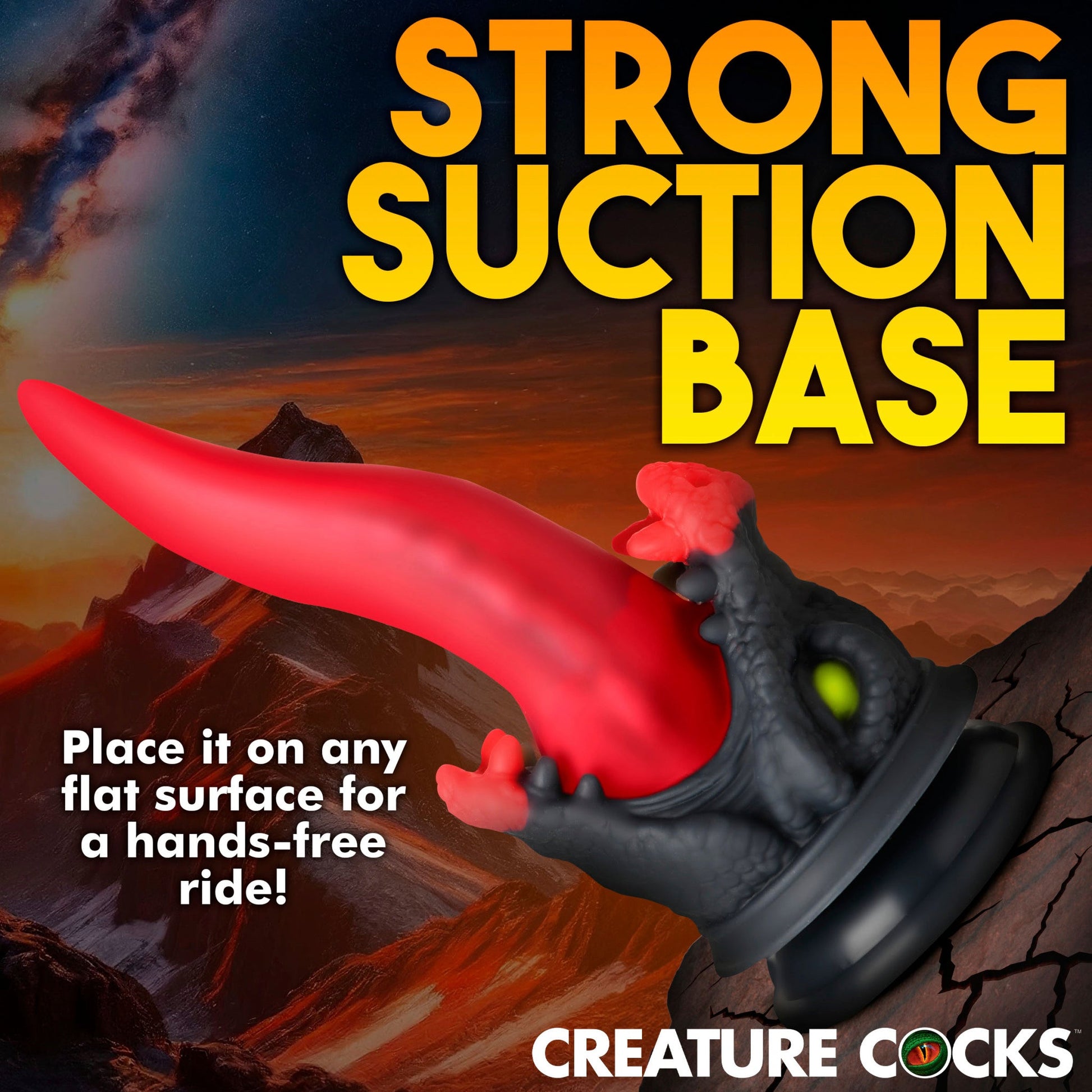 Dragon Roar fantasy dildo with suction cup base.