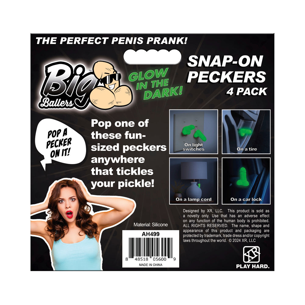 Glow-in-the-dark mini silicone novelty dildos in a 4-pack.