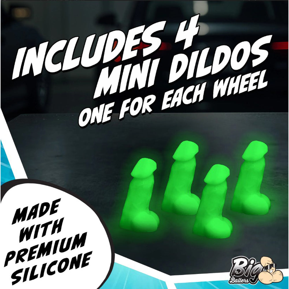 Four glow-in-the-dark mini silicone dildos.