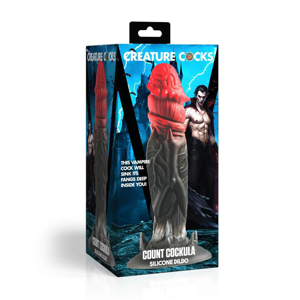 Count Cockula silicone dildo with a brain-like head and spiked base.