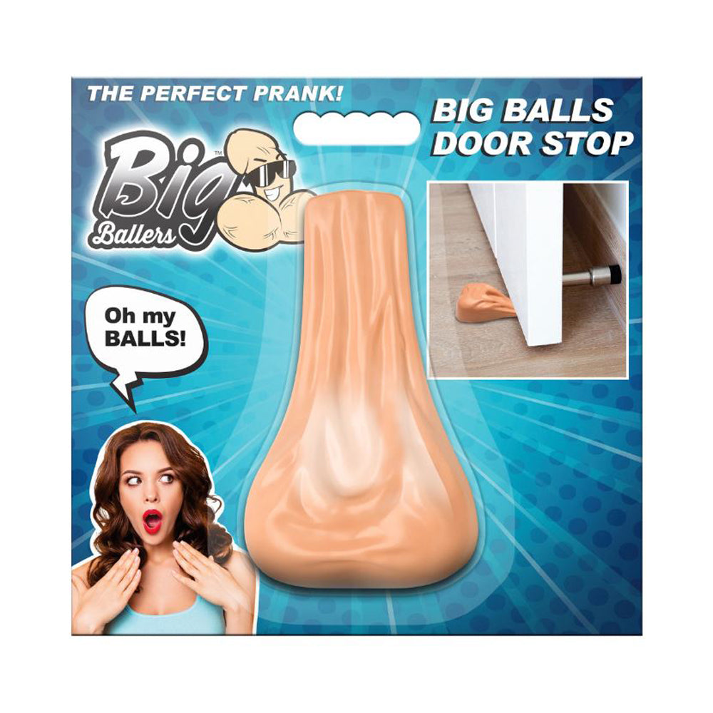 Big Balls silicone door stop with a humorous design.