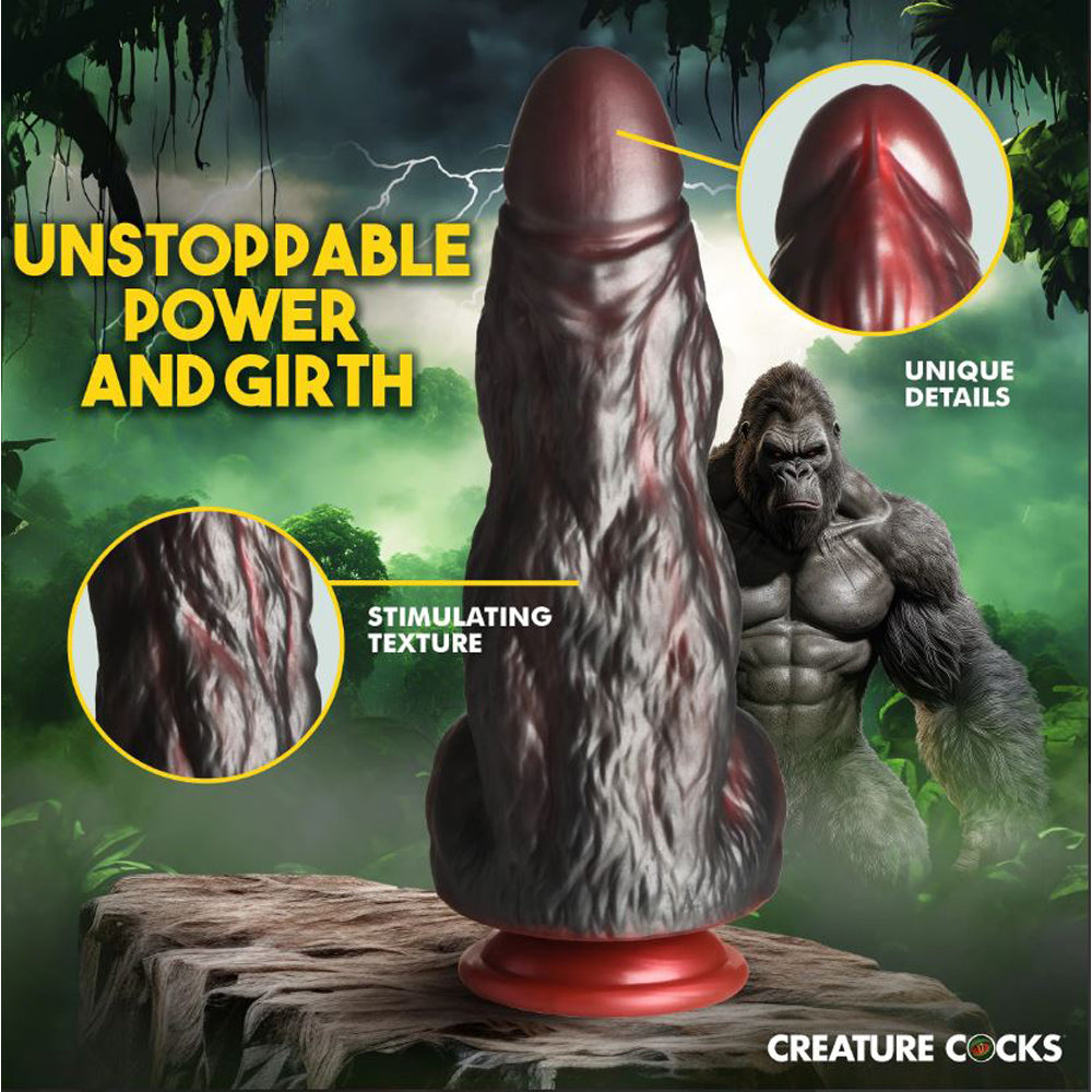 King Kong silicone dildo with textured shaft and suction cup base.
