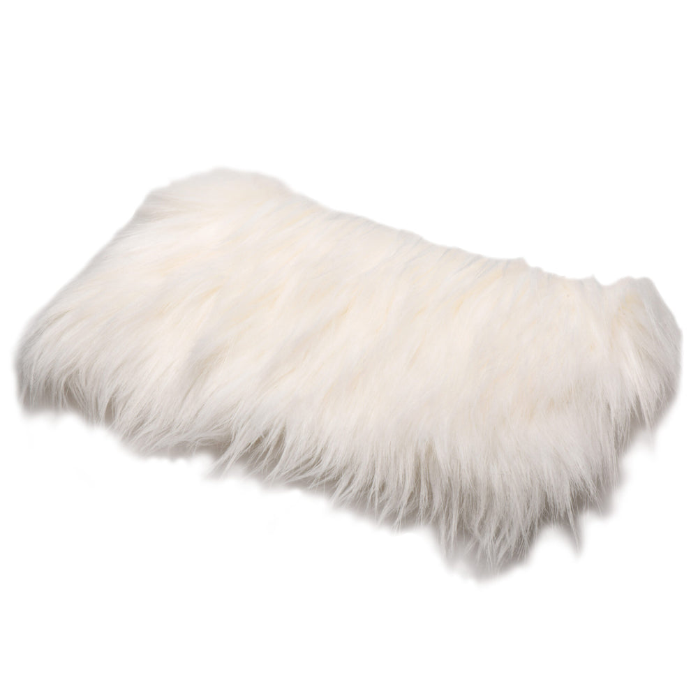 White faux fur detached from a stroker.