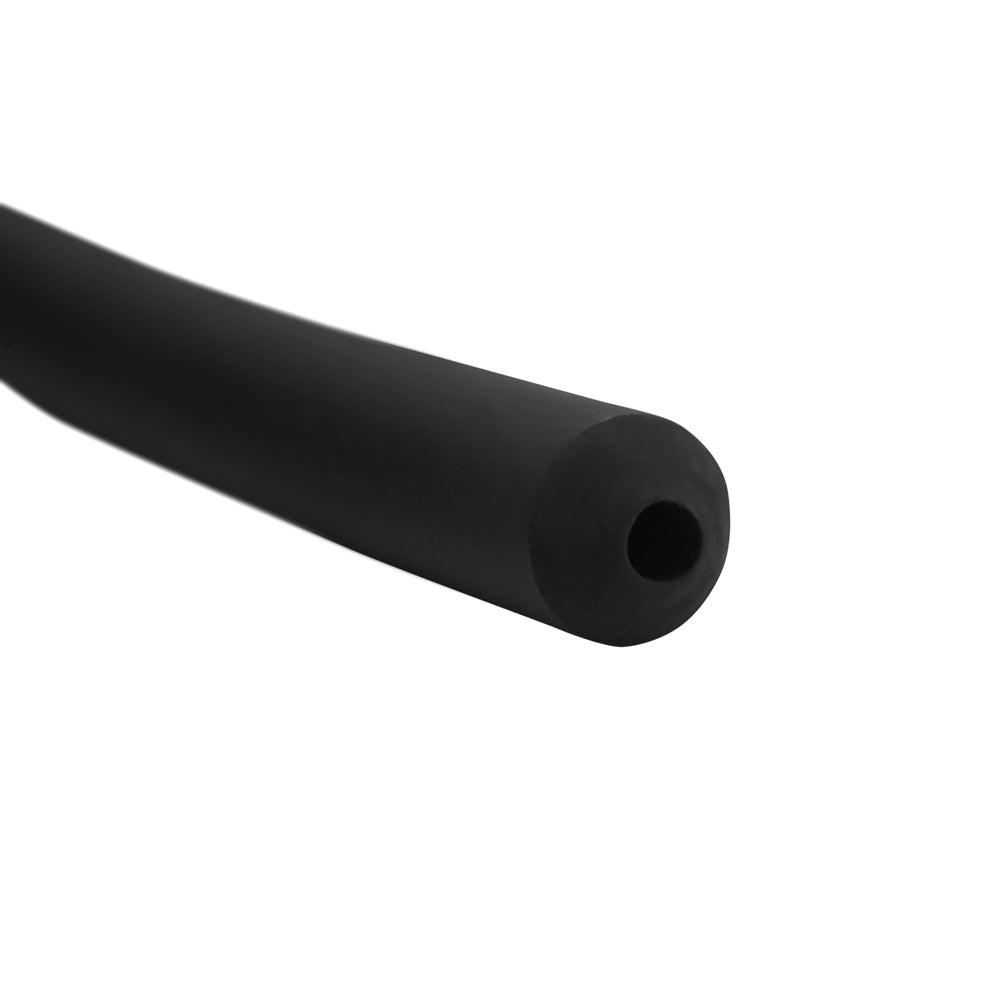 Black silicone enema nozzle with a metal hose.