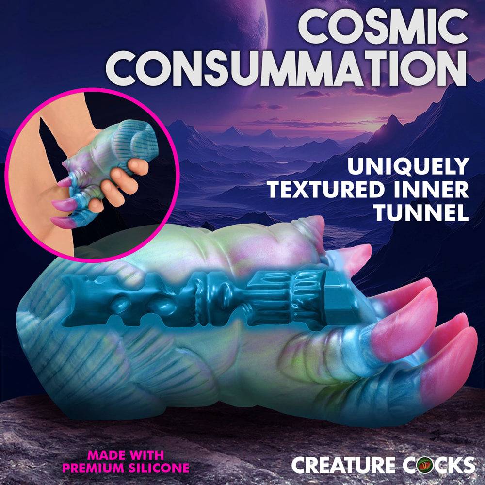 Ursa Alien Silicone Stroker with textured inner tunnel and pink tentacles.