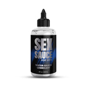 A bottle of "Sex Sauce for Men" water-based lubricant.