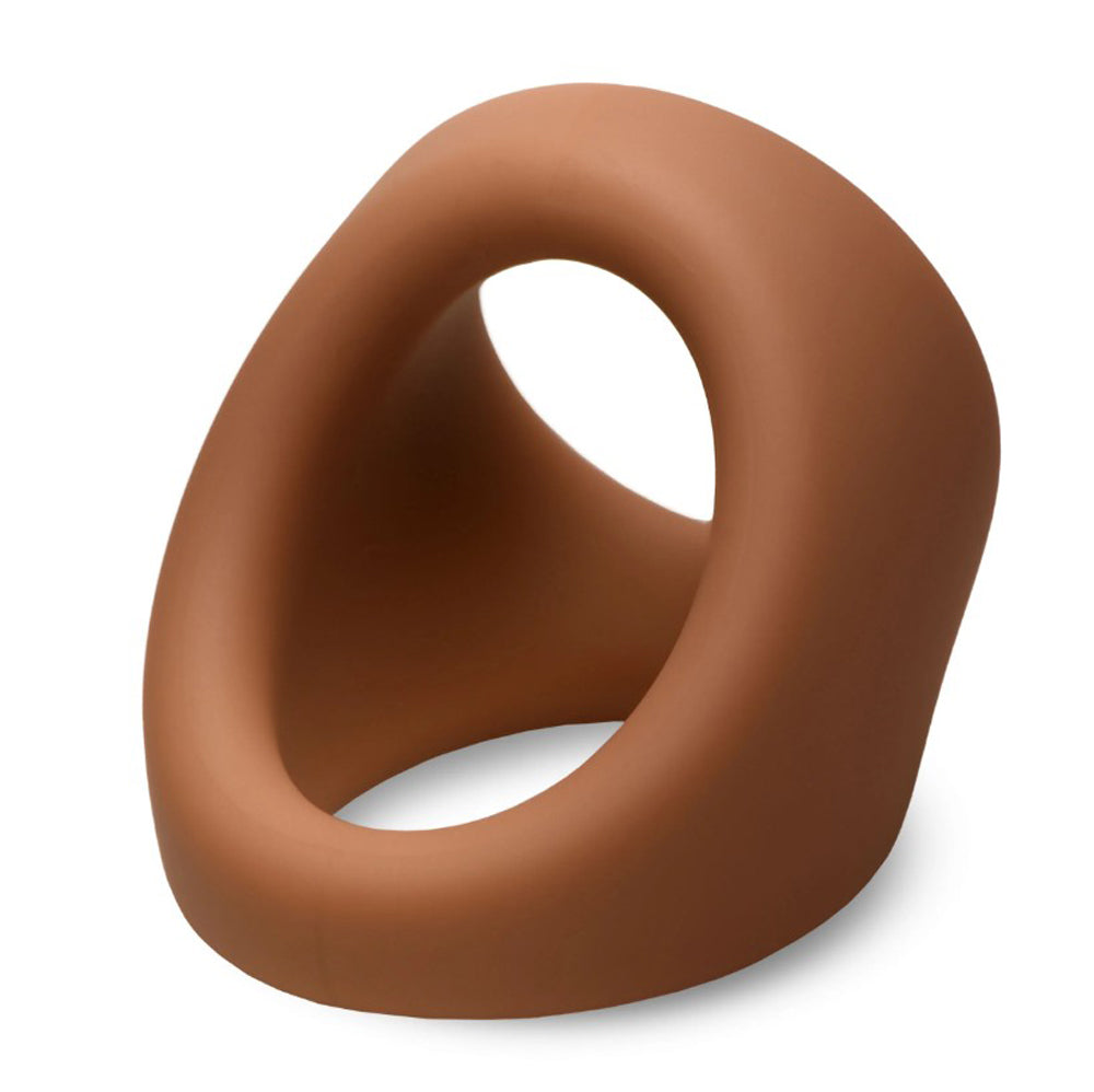 Tan silicone cock and ball ring.