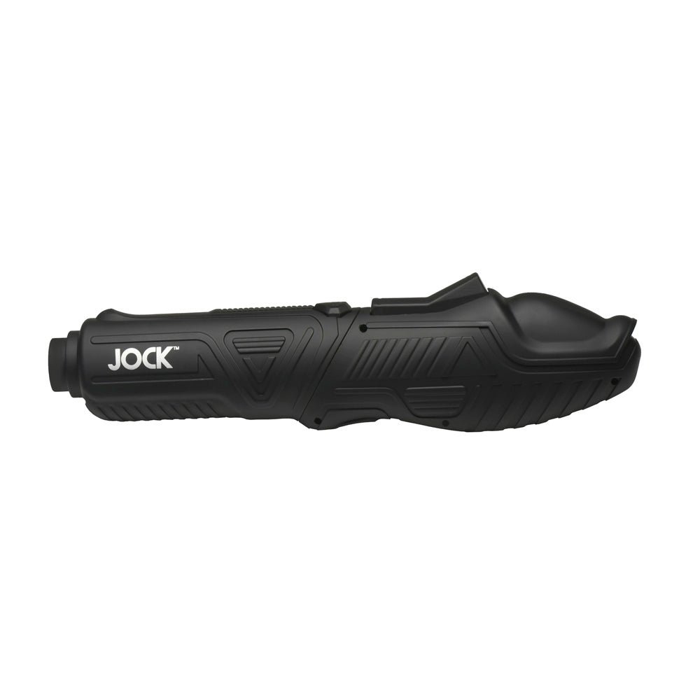 Black automatic penis pump with "JOCK" logo.