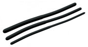 Silicone urethral sound trainer set with three flexible black rods.