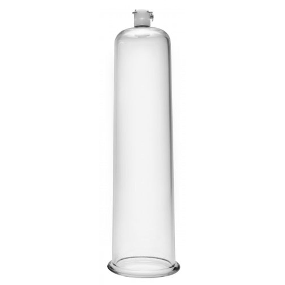 Clear acrylic penis pump cylinder, 2.25 x 9 inches.