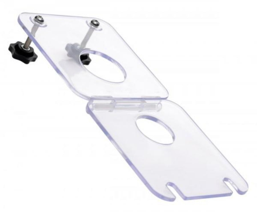 Clear acrylic board with wingnuts for adjustable pressure.