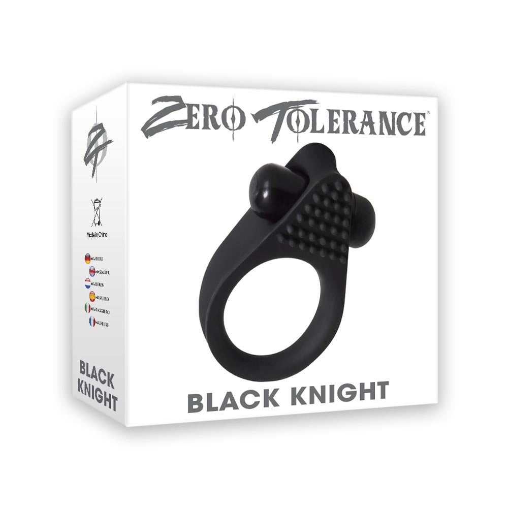 Zero Tolerance Black Knight vibrating cock ring with tickling nubs.