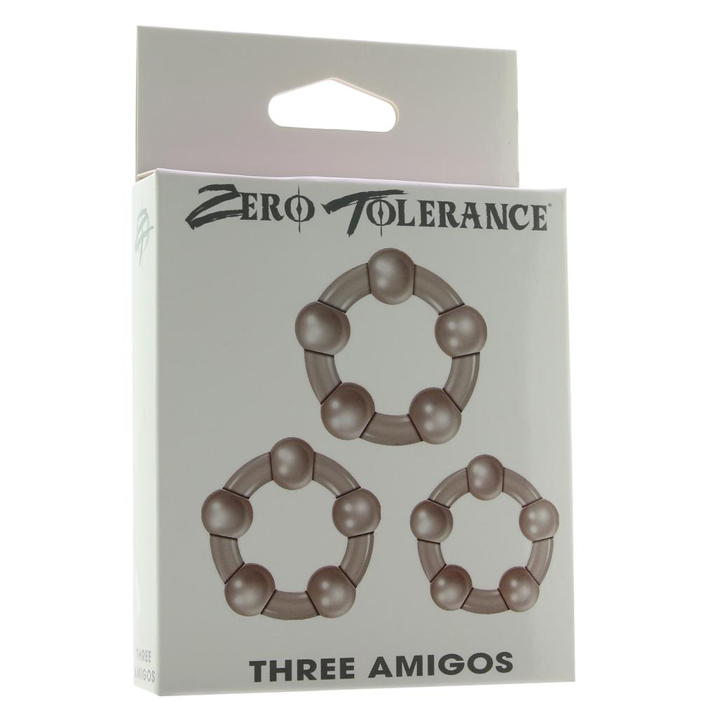 Zero Tolerance beaded cock ring set in smoke TPE with three sizes.