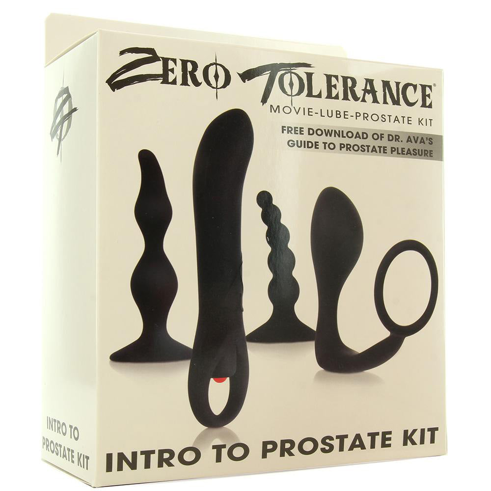 Zero Tolerance prostate massage kit with silicone plugs and vibrator.