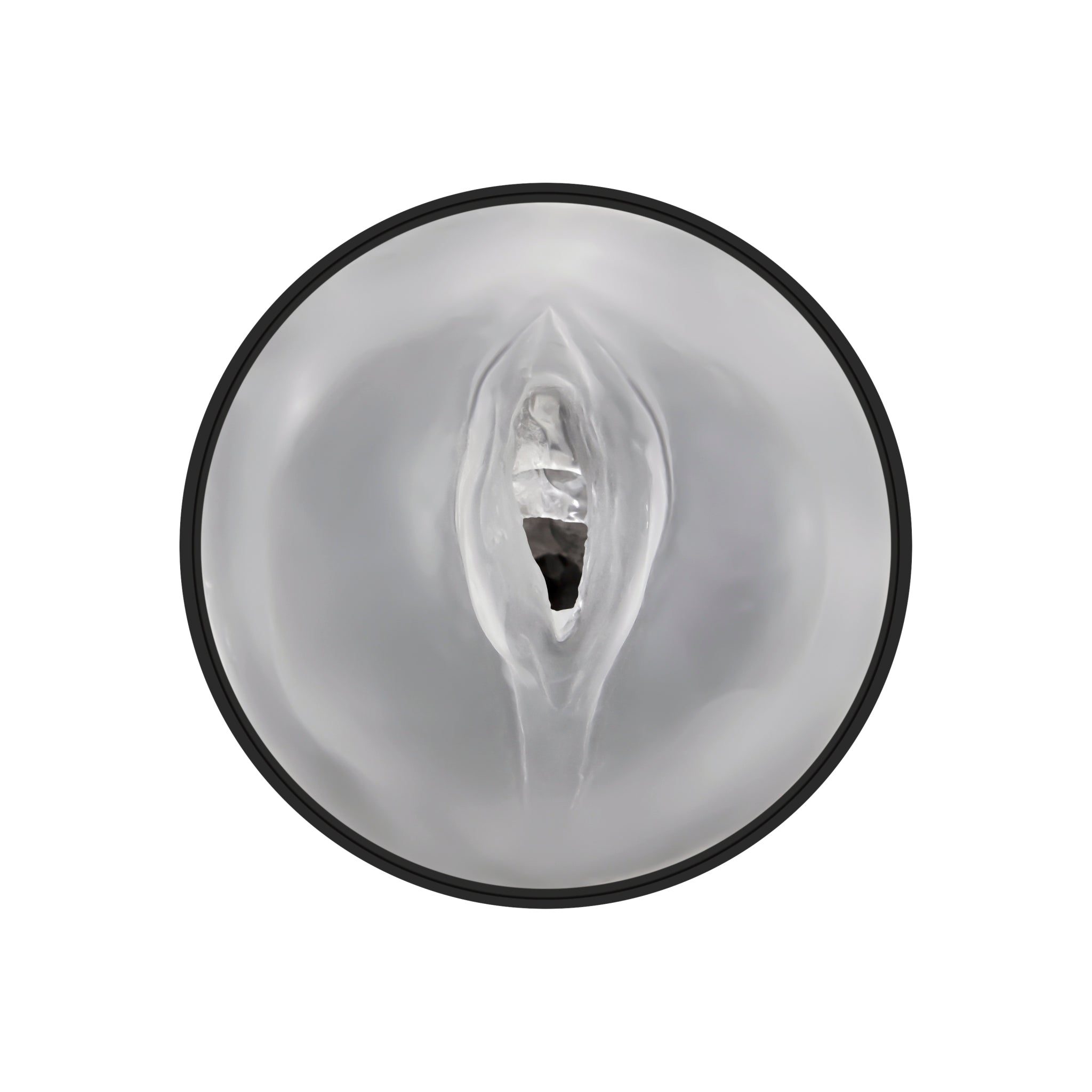 A clear vibrating male stroker with a suction cup base.