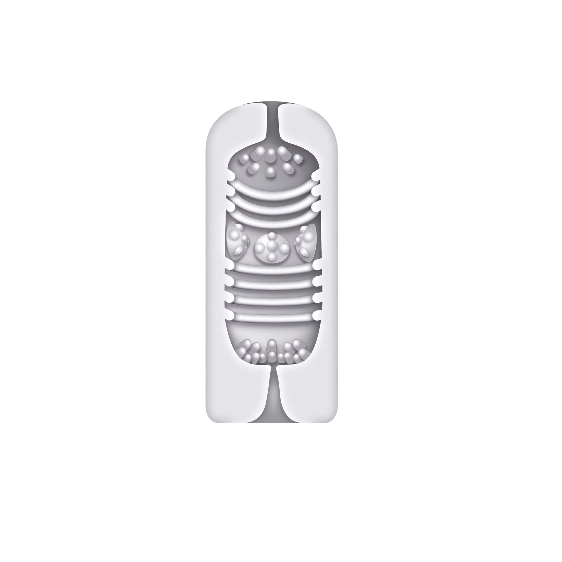 White stroker with textured interior and ribbed sections.
