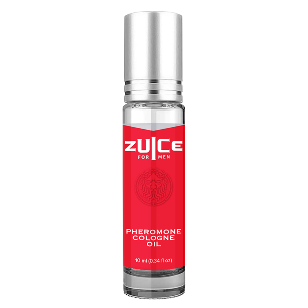 Roll-on bottle of Zuice Pheromone Cologne Oil for men.