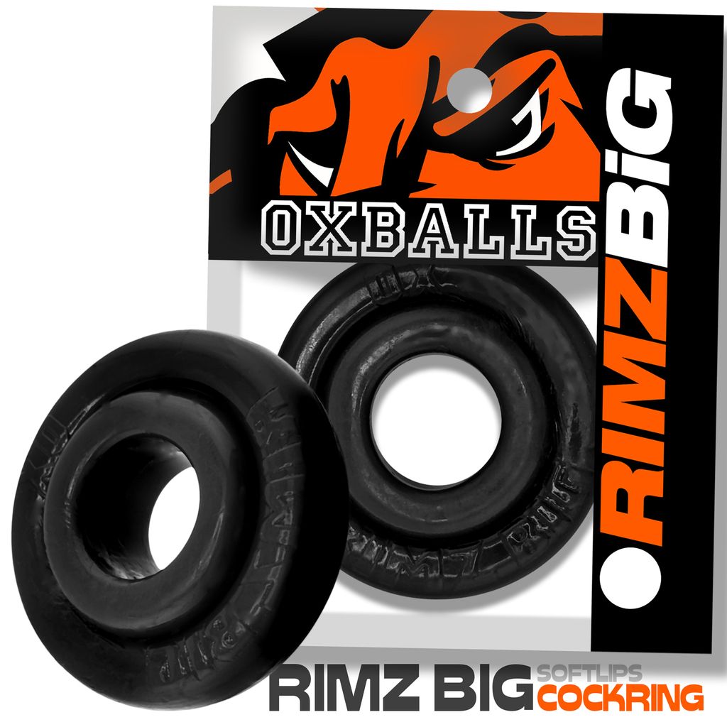 Black OXBALLS Big Single cock ring made of soft rubber.