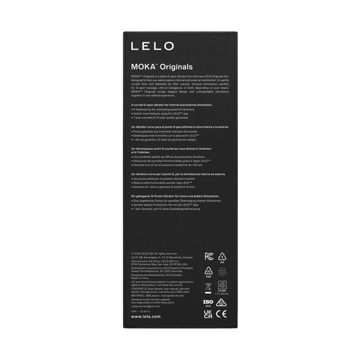 LELO Moka Originals app-controlled G-spot vibrator with curved tip.