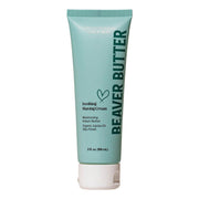 A tube of Beaver Butter Soothing Shaving Cream with Kokum Butter and Jojoba Oil.