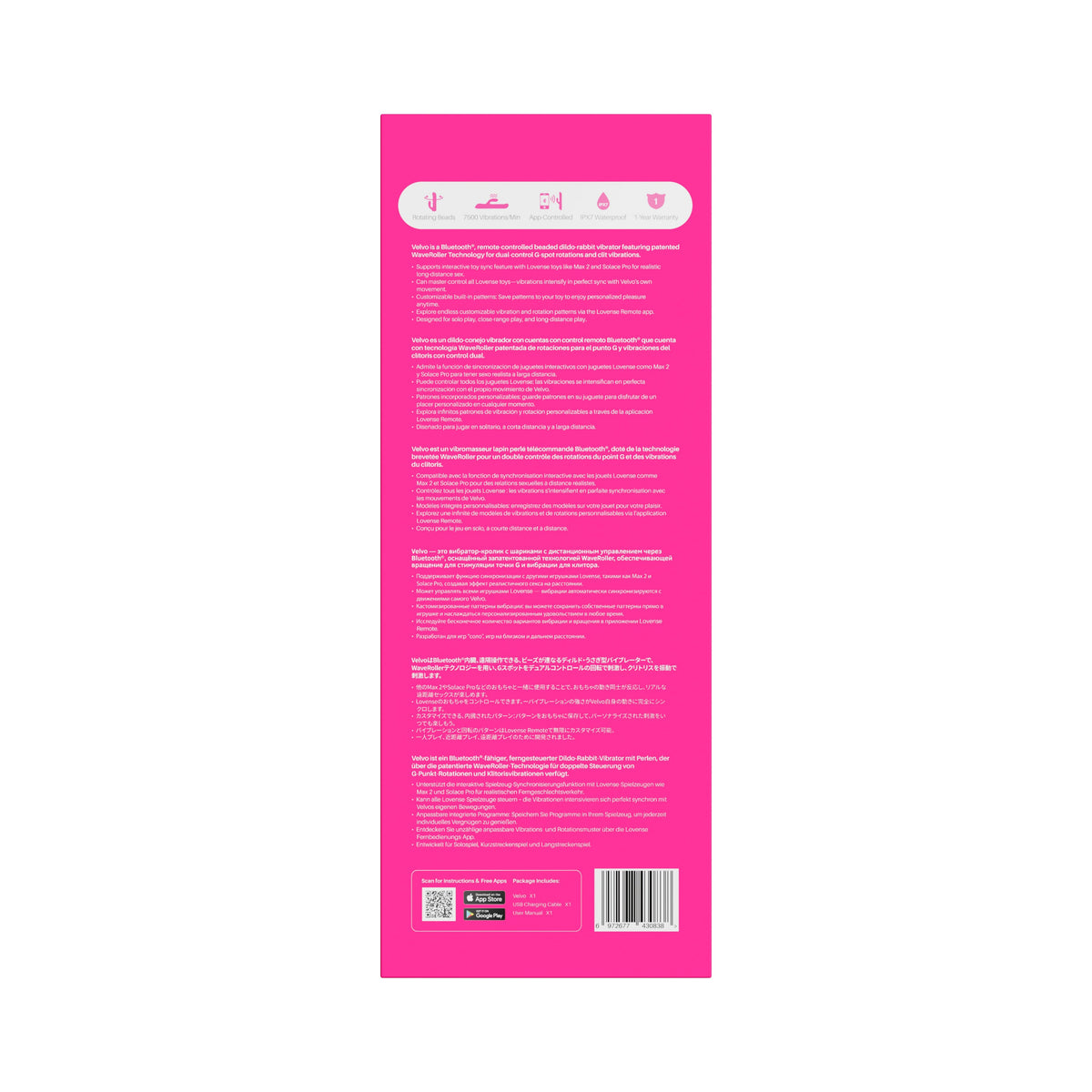 Lovense Velvo App-Controlled Rabbit Vibrator