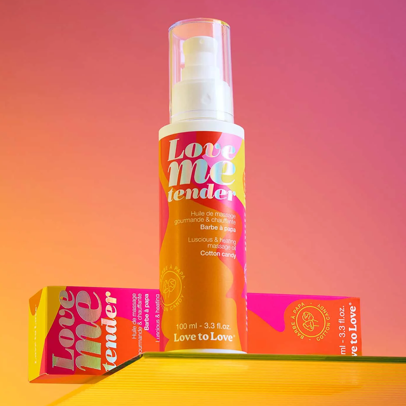 Huile de massage chauffante Love Me Tender Cotton Candy de Love to Love.