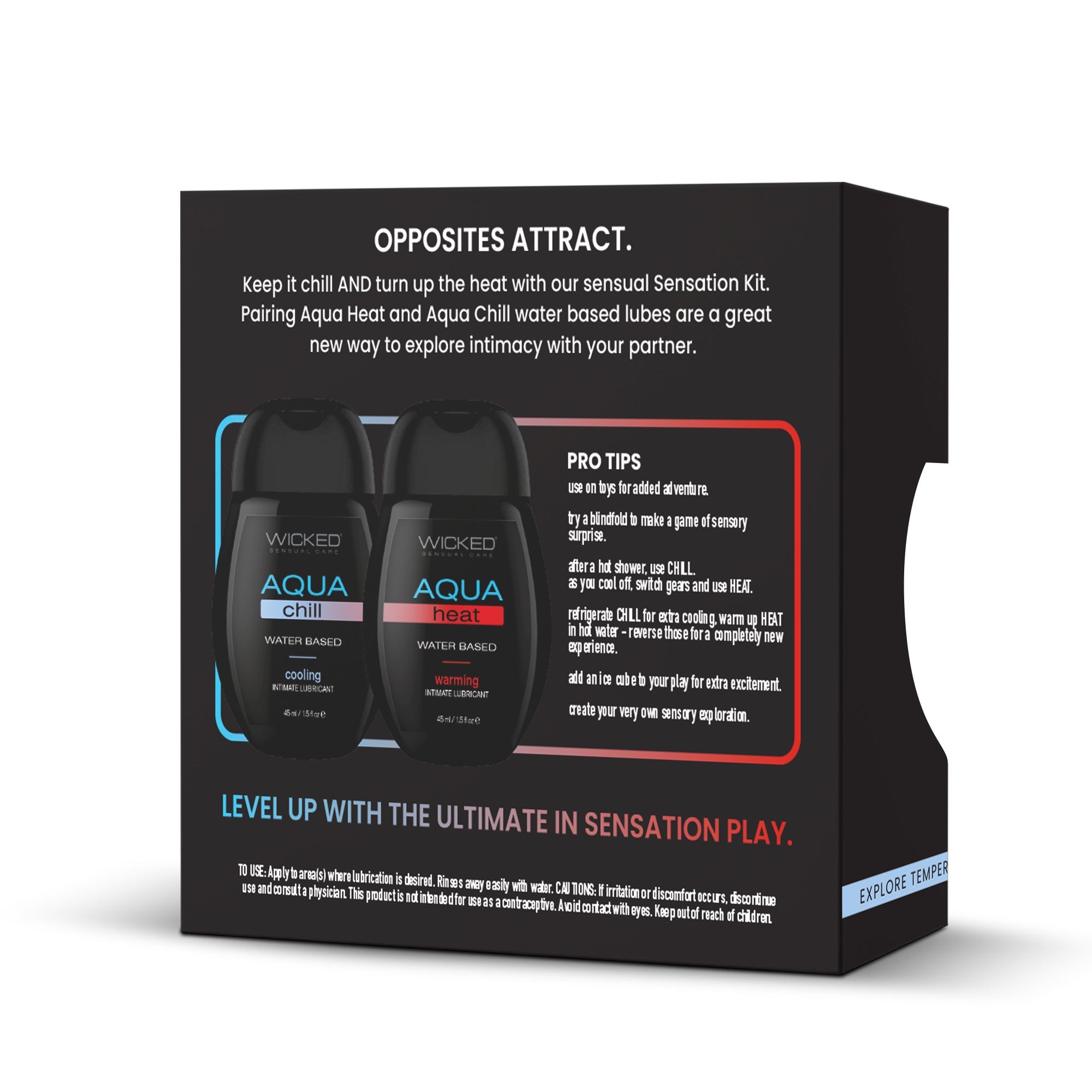 Wicked Aqua Heat and Chill Sensation Lube Kit with two bottles.