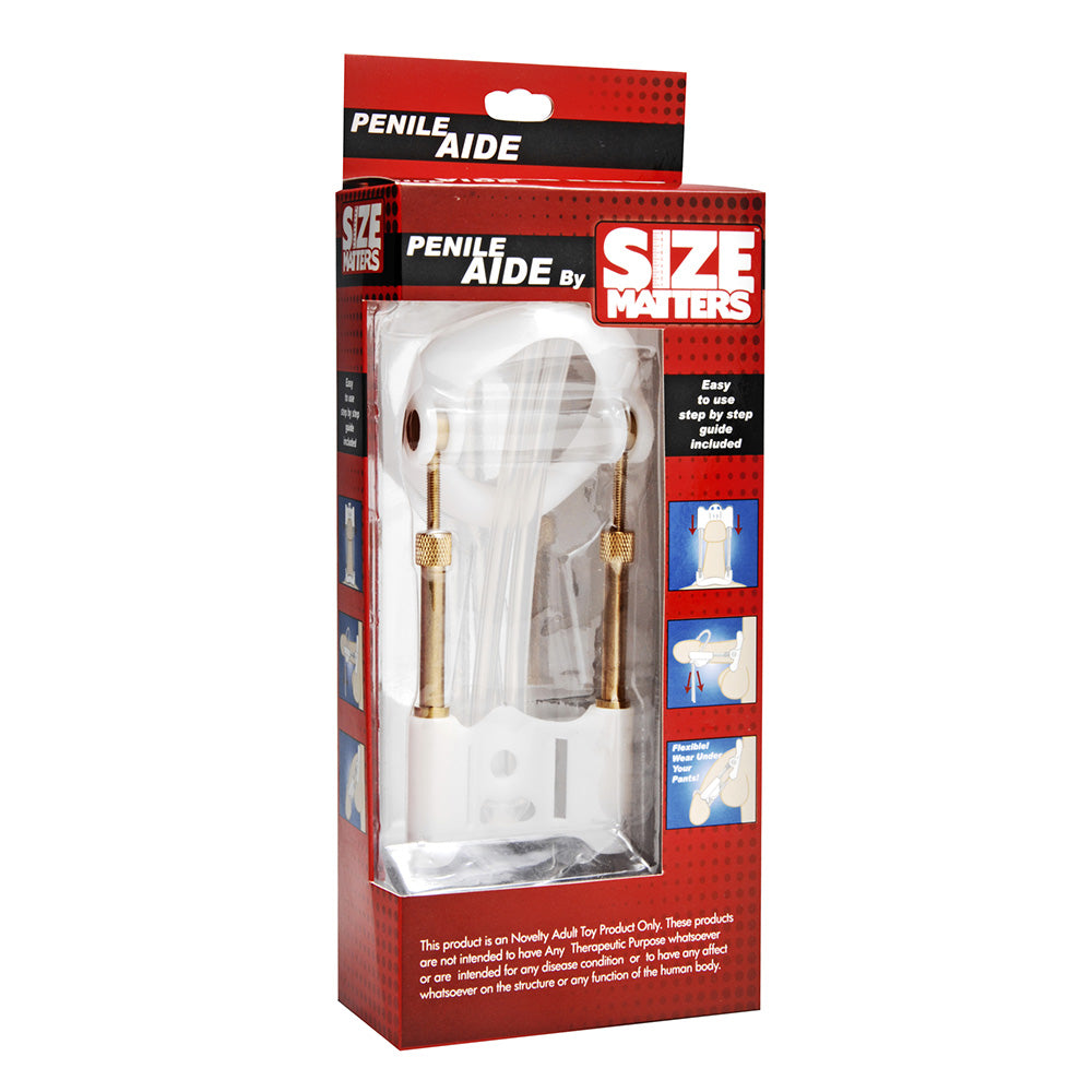 Penile traction device with adjustable steel rods in packaging.