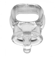 Clear TPR cock ring and ball splitter with a stretchy design.