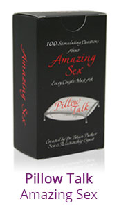 Pillow Talk Amazing Sex card game box.