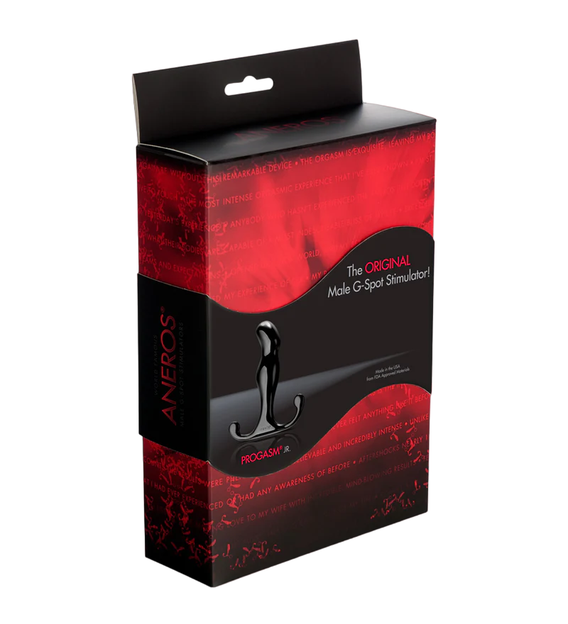 Aneros Progasm Jr. prostate massager in black with focused stimulation.