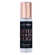 Simply Sexy Afternoon Delight Pheromone Perfume Oil roll-on with rose gold cap.