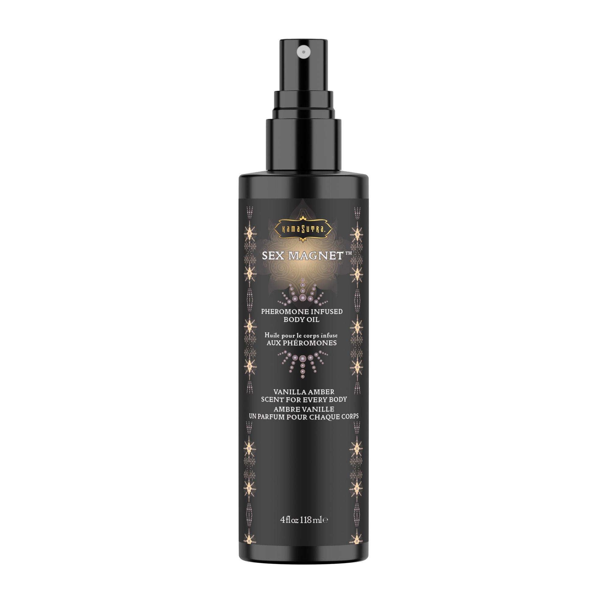 Kama Sutra Sex Magnet Pheromone Infused Body Oil in Vanilla Amber scent.