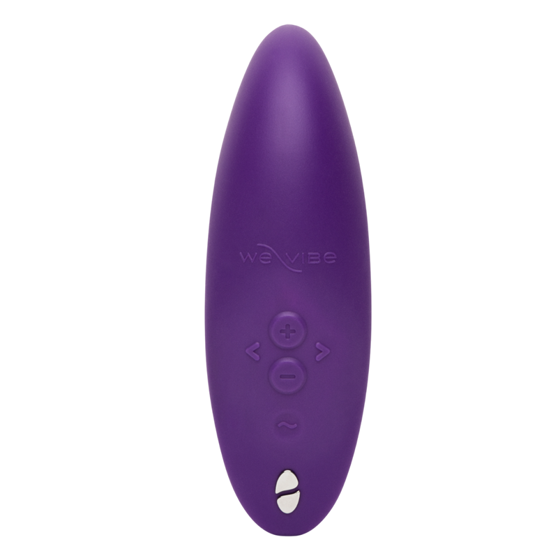 A purple We-Vibe Melt 2 clitoral stimulator with control buttons.