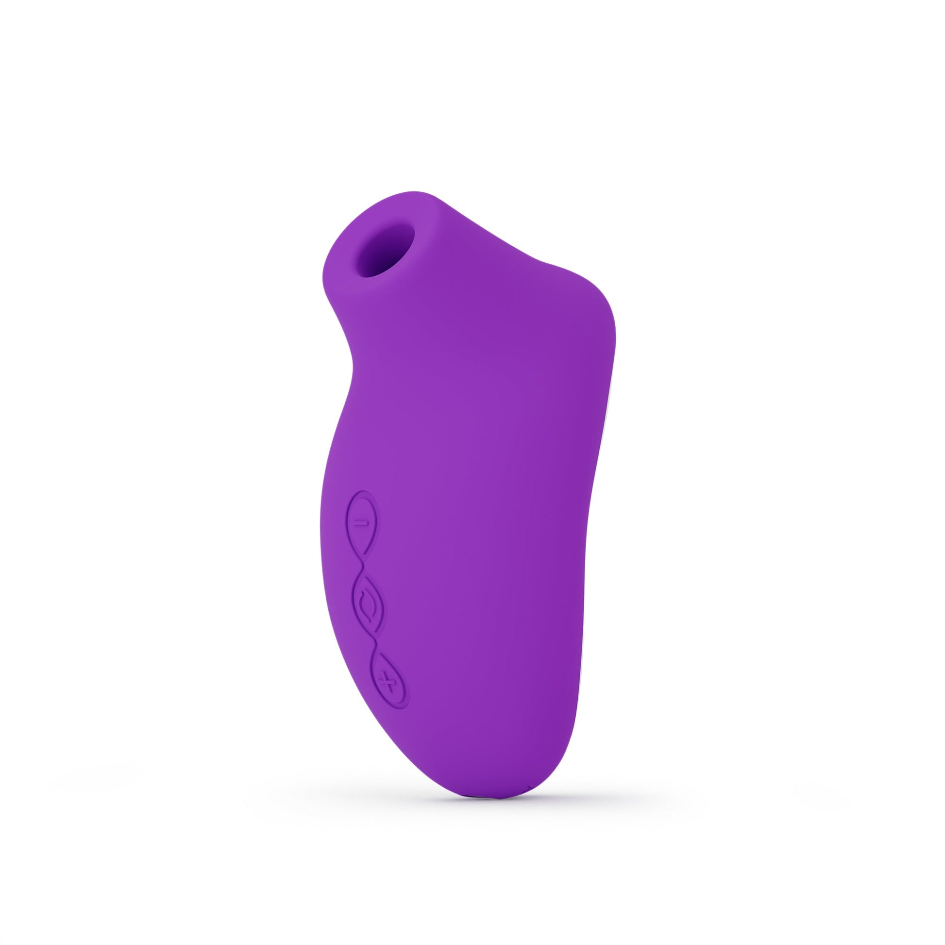 Purple sonic clitoral massager with textured buttons.