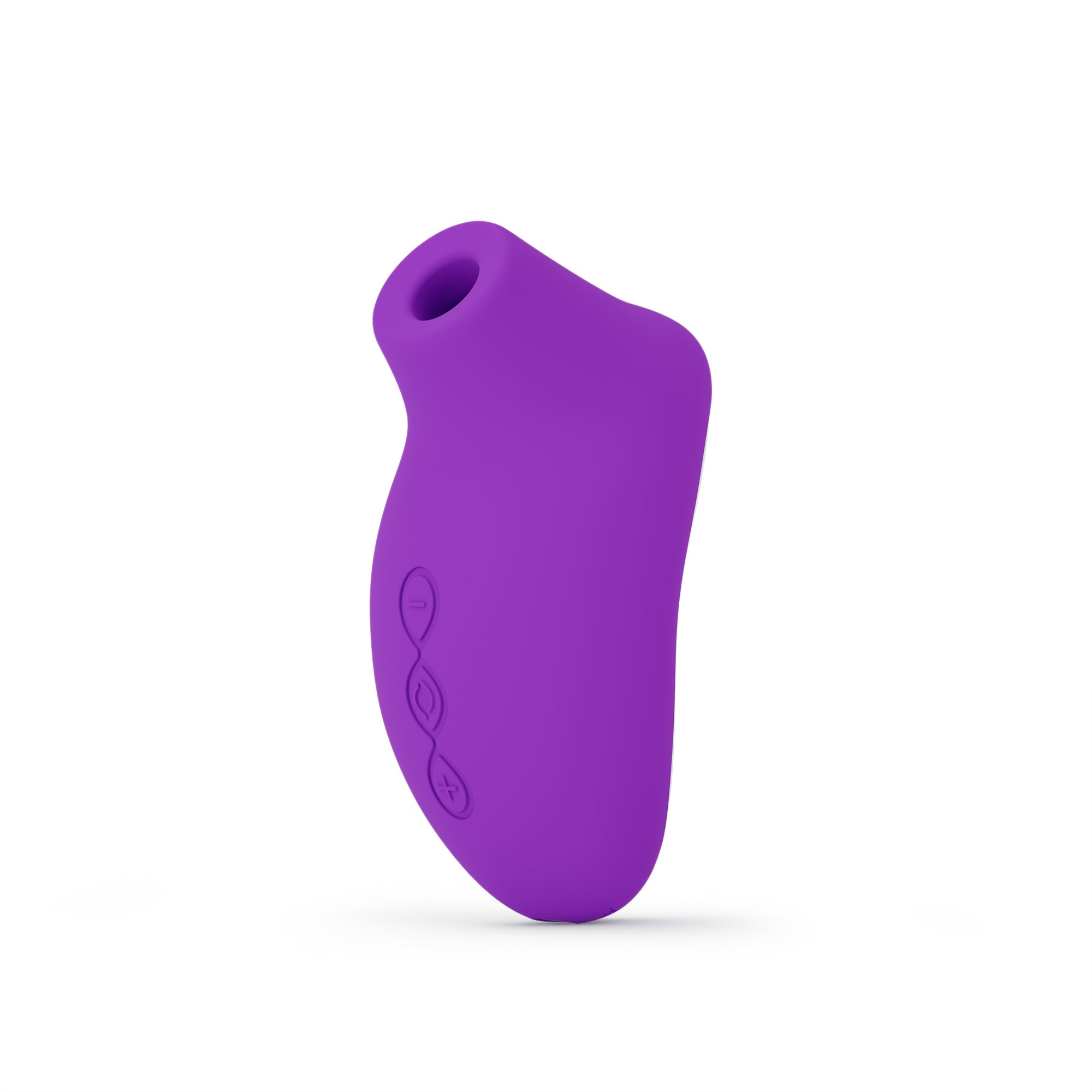 Purple sonic clitoral massager with textured buttons.