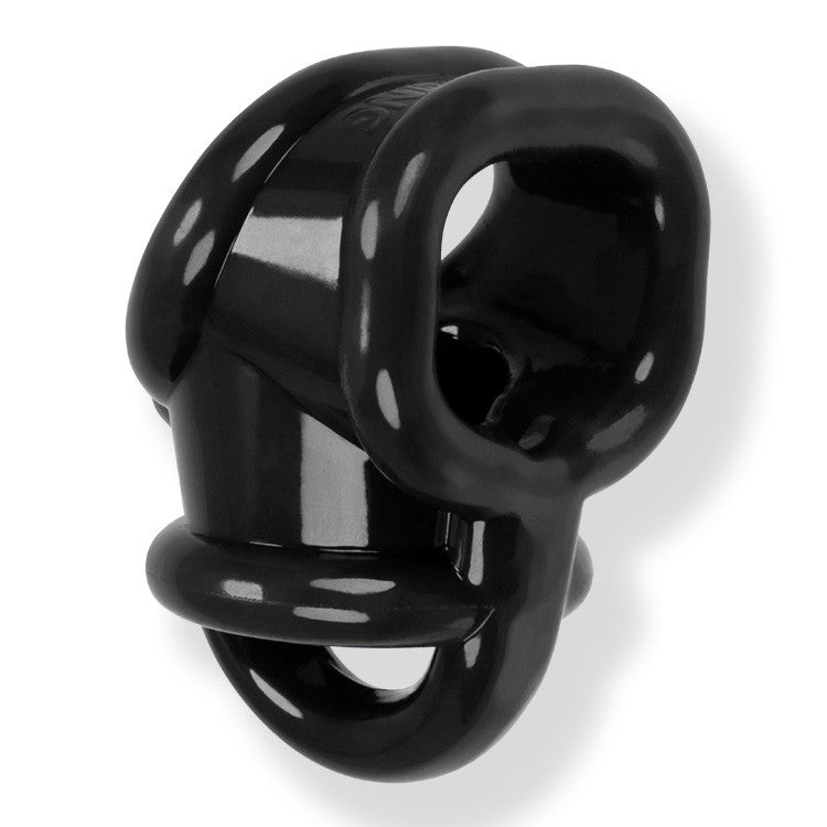 Black FLEXtpr ball splitter and cocksling with a ring and sling design.