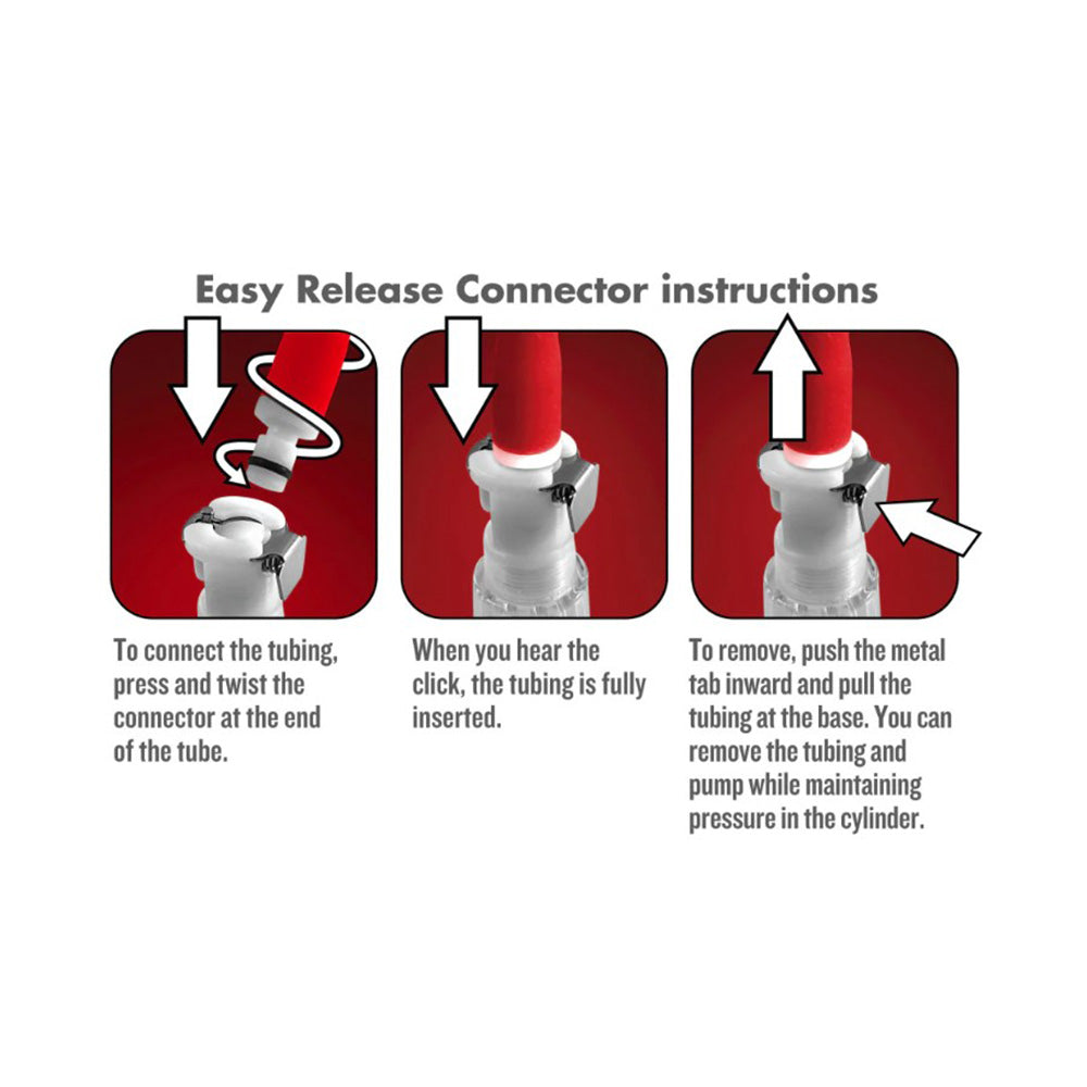 Instructions for connecting and disconnecting a pump tube.