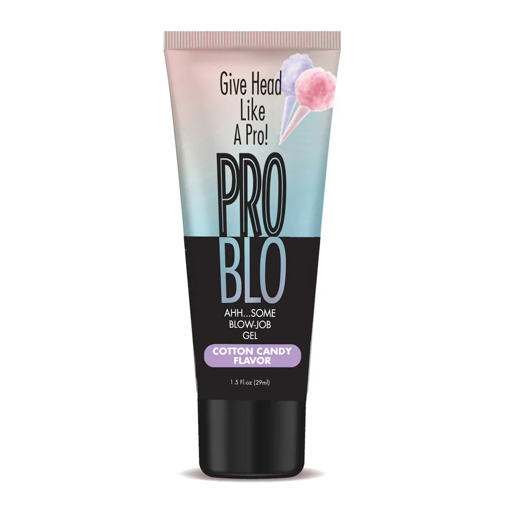 Cotton Candy flavored oral pleasure gel lubricant in a tube.
