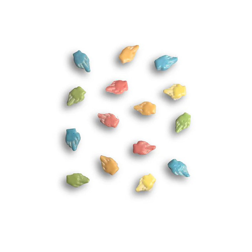 Assorted colored novelty candies shaped like middle fingers.