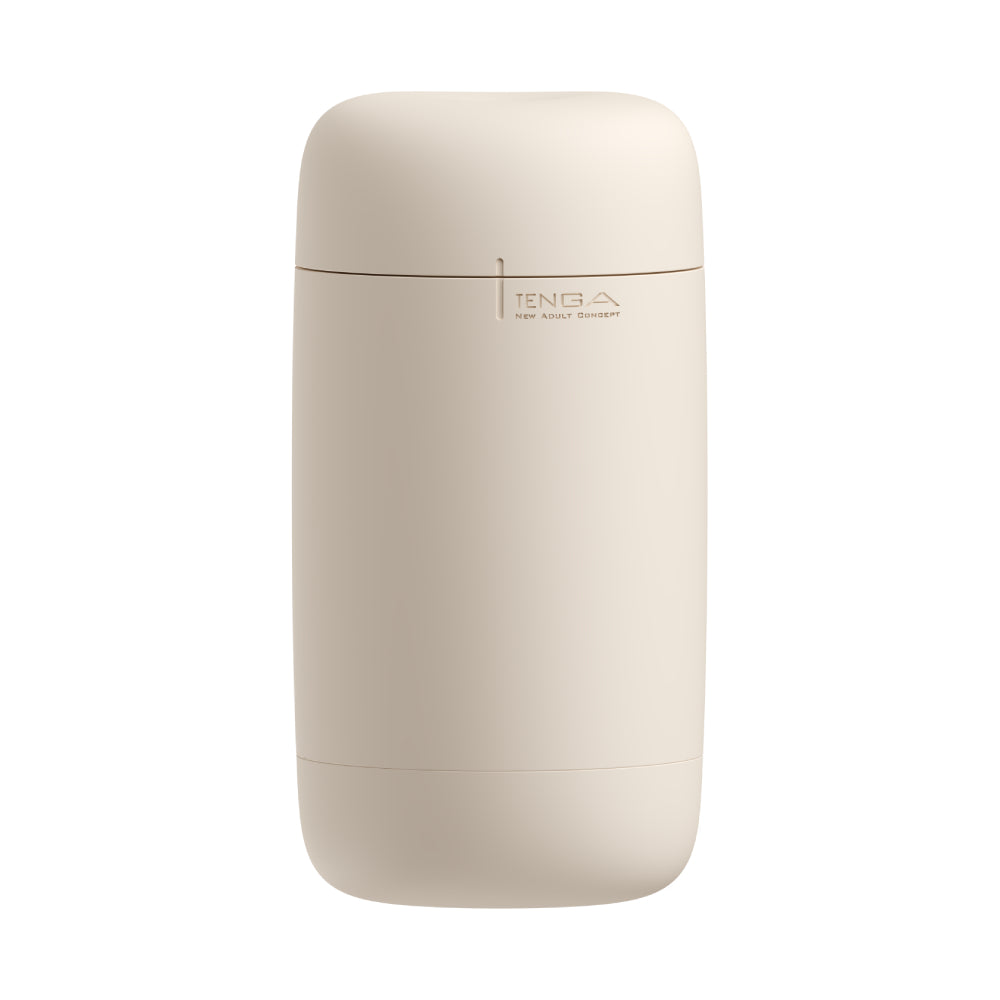 A beige Tenga Puffy Soft Stroker with the Tenga logo.