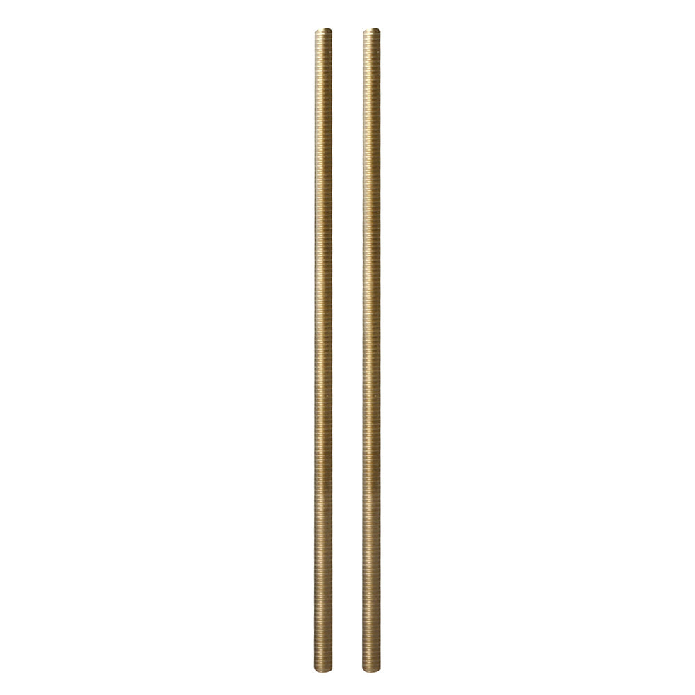 Two threaded brass rods, each 7.5 inches long.