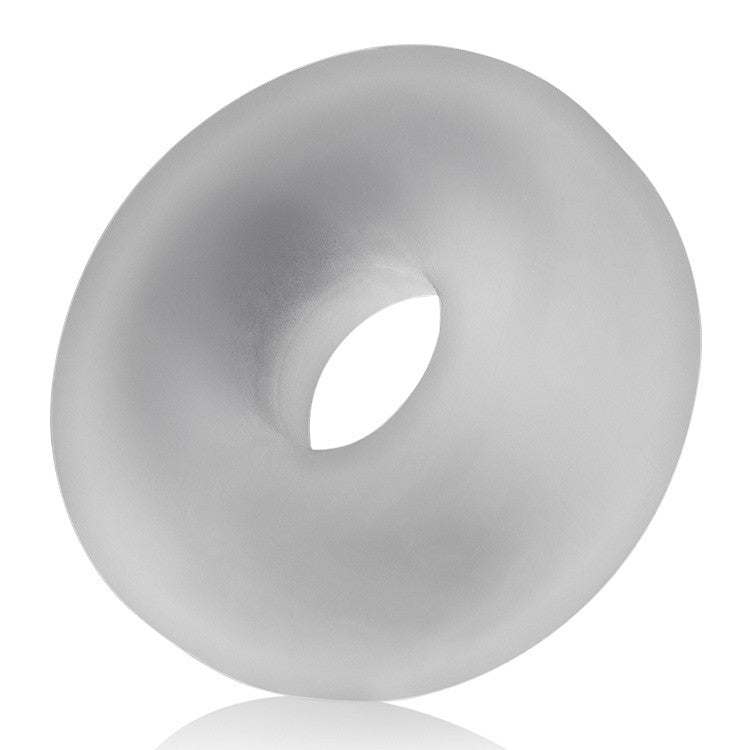 Frosted silicone cock ring and ball stretcher.