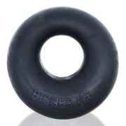 Black silicone bulge maker cock ring with "BIGGER OX" embossed.