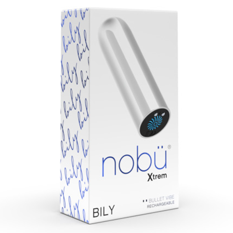 White Bily Nobü Xtrem bullet vibrator on a white box.