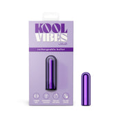 Purple Kool Vibes rechargeable bullet vibrator with 10 modes.