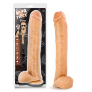 Bruno Realistic Suction Cup Dildo, 13.9-inch beige model with lifelike texture.