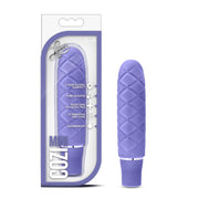 Periwinkle Cozi Mini waterproof silicone vibrator with textured surface.