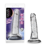 5.5-inch glitter TPE dildo with shimmering shaft, body-safe and phthalate-free.